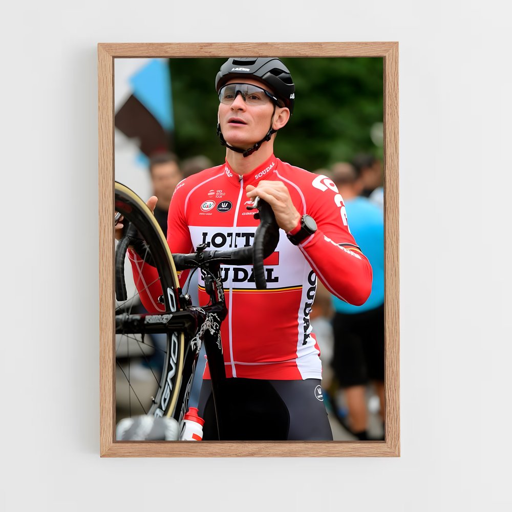 Poster André en Rouge – affiche Cyclisme (vue 4)